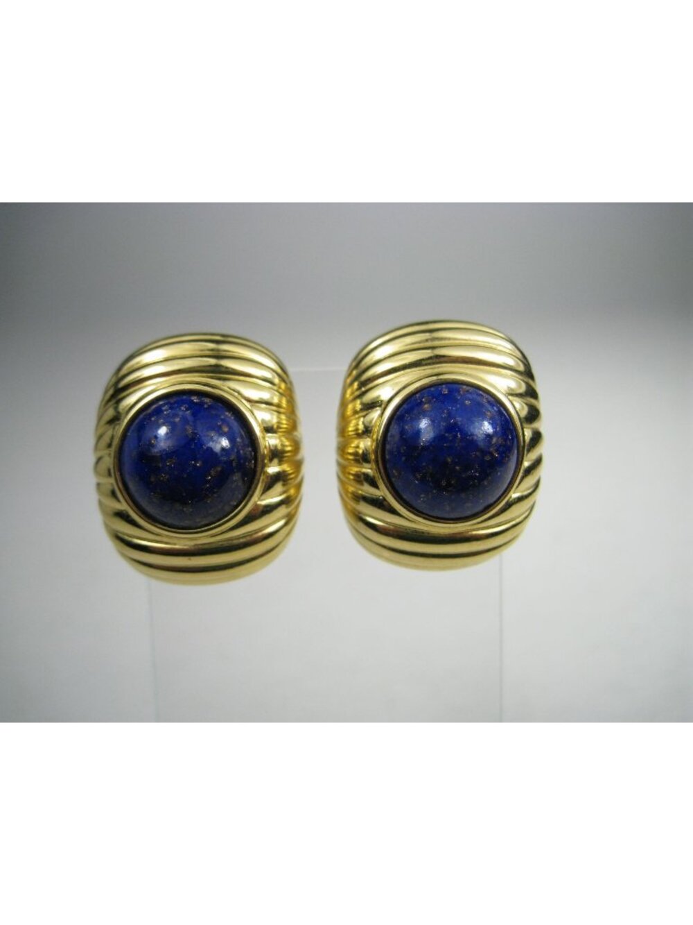 Joan Rivers Gold Tone Clip On Earrings Faux Stone Center Statement
